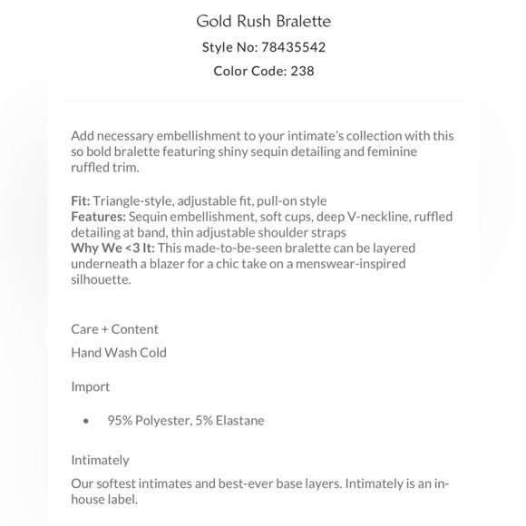 Free People Gold Rush Bralette in Black Combo size Large NWT - Picture 2 of 13